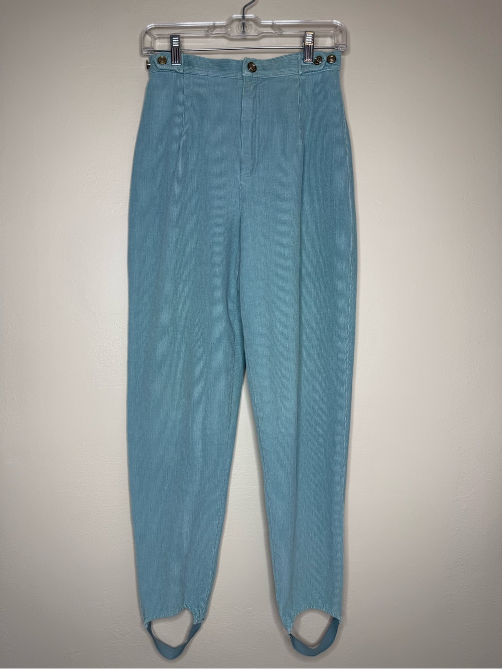 Lizwear Corduroy High-Rise Light Blue Stirrup Pants Size 6